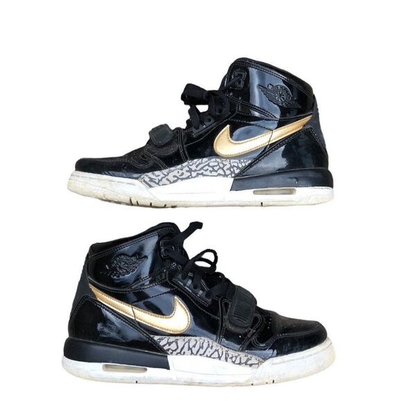 Rare Nike Air Jordan 1 Legacy 312 Black Gold Patent Size 7.5 - Picture 4 of 16